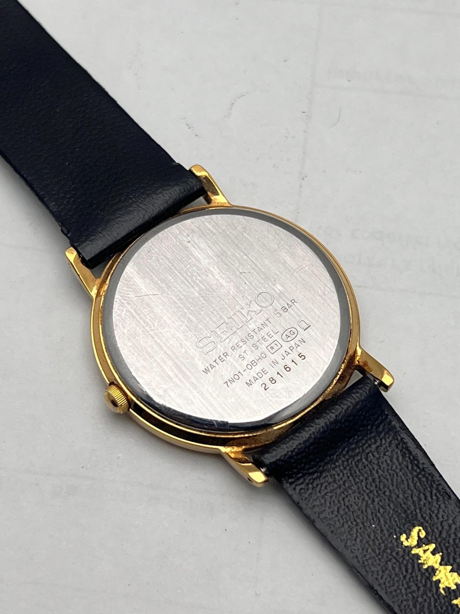 Seiko 7N01-0BH0 Japan Made Vintage Slim Dial Quartz Men's Wrist