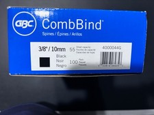 Black Plastic CombBind Binding Combs - 3/8/10...