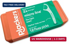 Plackers  Micro Line  Floss Picks - Intense Mint, Floss Fiber Made Without PTFE,