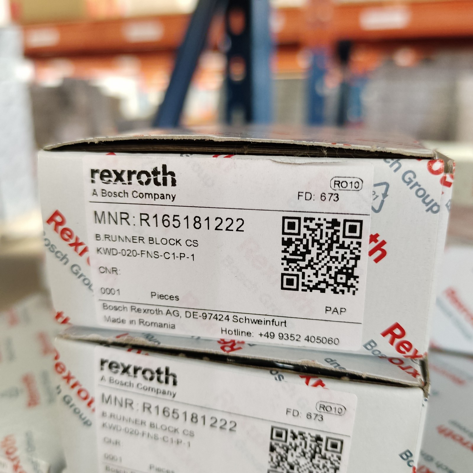 Bosch Rexroth R165181222 BSHP FNS Size 20 Ball Runner Block Linear Guide Block