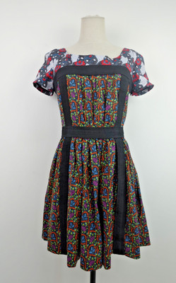 PRADA HOLLIDAY & BROWN DRESS DRESS WOMEN SIZE 46 DRESS WOMAN ITALY FLORAL 2003