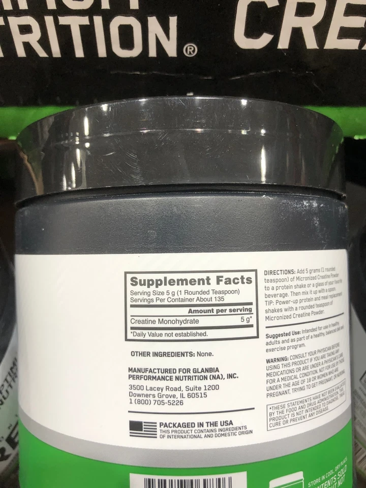 CREATINA EN POLVO Optimum Nutrition micronizada sin sabor 135 porciones 1,49 libras Foto 2 de 2