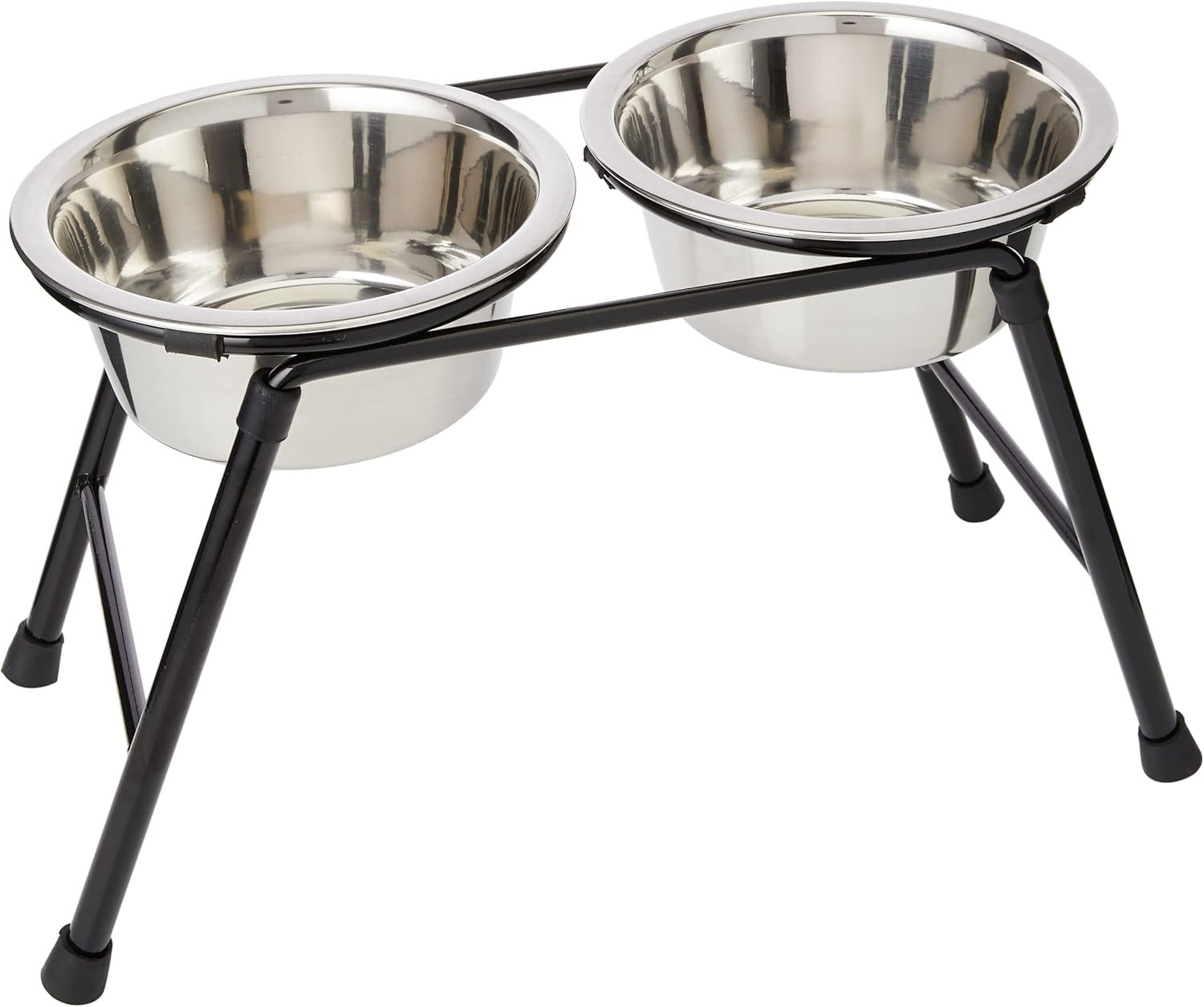 Pet Products 4552 Alimentatore Doppio Con Supporto Alto Con 2 Piatti in Acciaio 