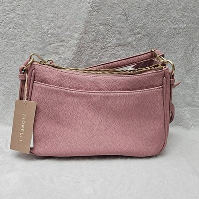 Fiorelli Crossbody Handbag With Removable Strap Pink Pebbled Soft Faux Vegan...