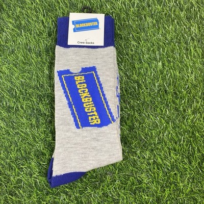 Blockbuster Video Store Make it a Movie Night Novelty Crew Socks Retro 90s Y2K