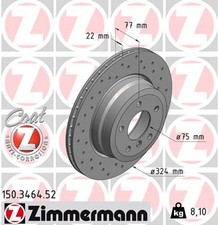 2x Bremsscheibe SPORT Z ZIMMERMANN 150.3464.52 f�r BMW E88 E82 1er 123 135