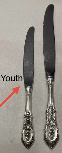 Rose Point by Wallace Sterling Silver Youth Knife HH 7 3/8”