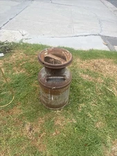 Antique Metal Milk Jug Nice Size 5 Gallon