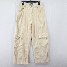 Urban Outfitters BDG Pants Corduroy Size 29 Cargo Wide Leg Baggy Yellow Ivory