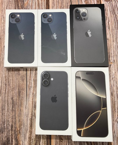 Lot of 5 - Apple iPhone (2) 13, 13 Pro Max, 16, 16 Pro Max - EMPTY BOX ONLY