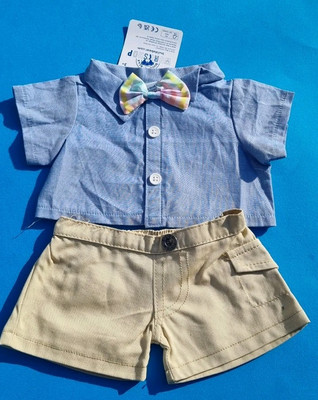 Build A Bear Happy Easter Shirt Chambray Shirt & Hose neu mit Etikett 
