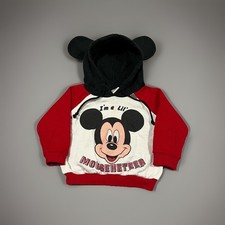 Vintage Disney Jog Togs Toddler Red Mickey Mouse Lil Mouseketeer Hoodie 12 Mo
