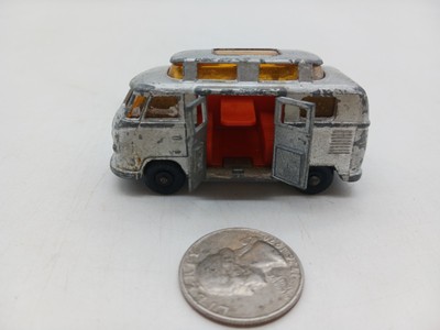 Vintage England Lesney Matchbox No 34 VW Volkswagen Camper Van Silver Diecast