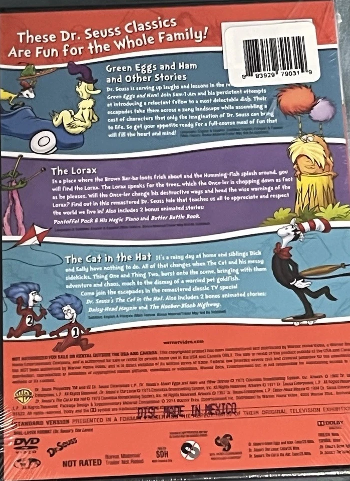 Dr. Seuss 3 Collection: Green Eggs and H/ the Lorax / the Cat in the Hat (DVD) - Image 2 of 2