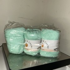 3 Pack Peaches  Creme Solid 4 Medium Cotton Yarn, Mint 2.5oz/70.9g, 120 Yards