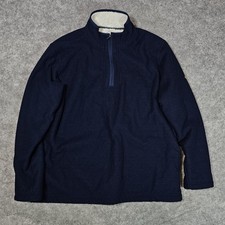 Orvis 1/4 Zip Sherpa Lined Sweater Mens XL Blue Fleece Pullover Casual Warm