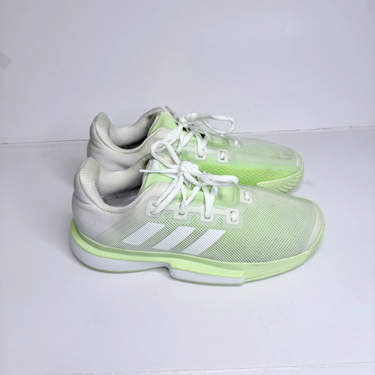 adidas gazelle silver green womens Adidas SoleMatch Bounce Mint Mens Tennis Shoes – Pickleball-Paddles.com main image 1