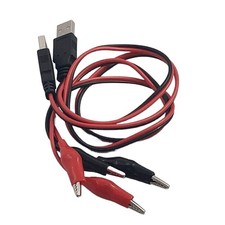 Crocodile Clamps Test Wire 50cm/19.69inch Double Alligator Clips to USB Male ...