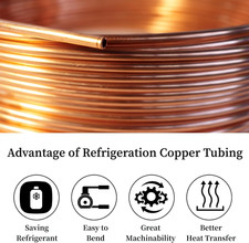 Copper Tubing 3/8" OD X 0.328" ID X 50 Ft - 99.9 C12200 Pure ACR Tube - ASTM...