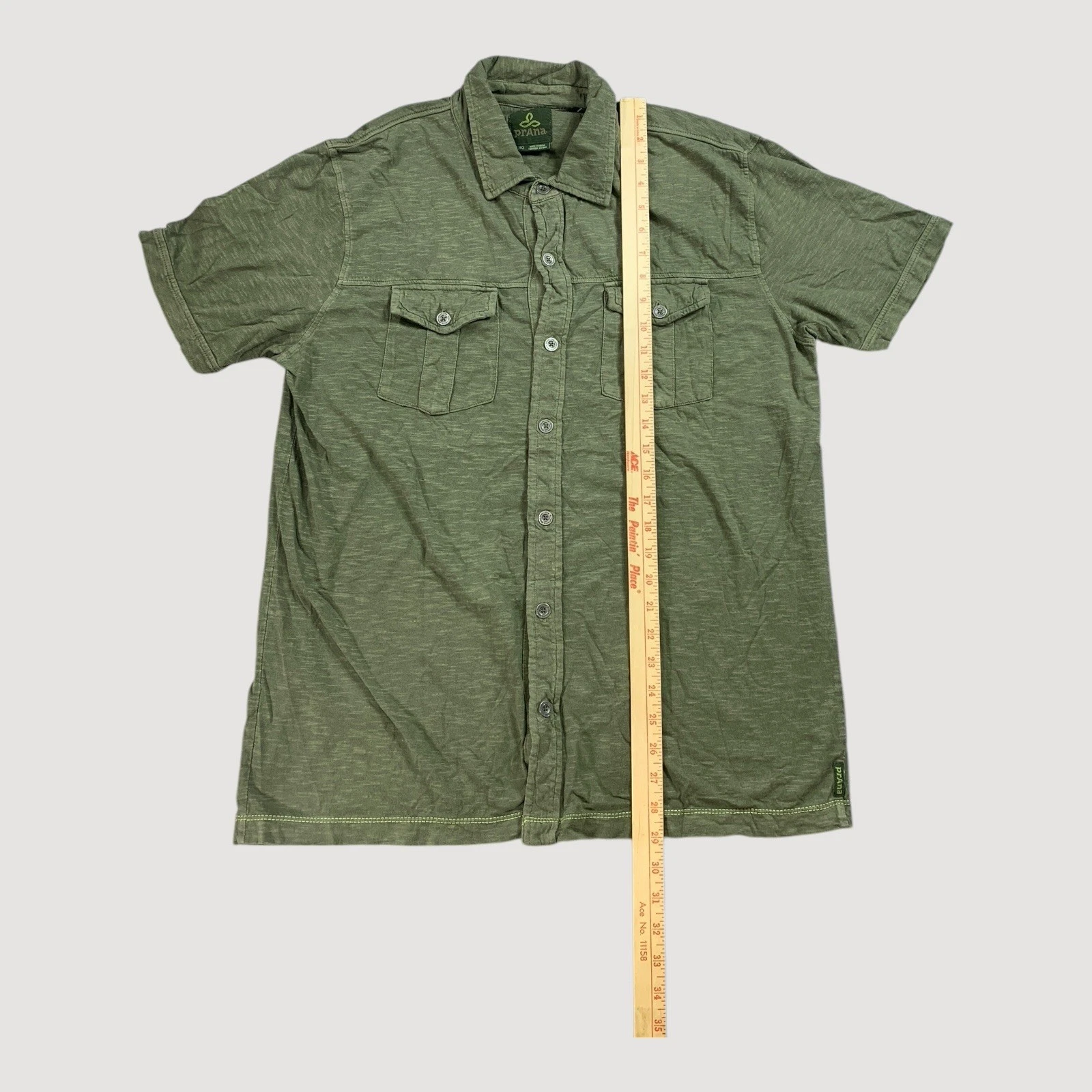 prana hayes slub engineered stripe 100% organic cotton shirt