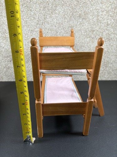 Strombecker 1950's Wooden Bunk Beds W/ Ladder or Twin Beds for 8 Inch Dolls - Picture 6 of 10