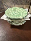 Stangl Bread And Butter Plates Green Spongeware Town And Country Set Of 6 Plus 2