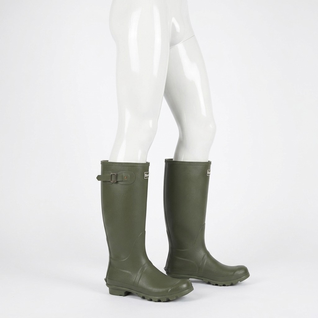 Barbour Men's Green Bede Wellington Rain Boots Shoes Size 8