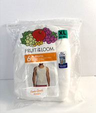3 Mens Cotton Athletic A-Shirts XL 46-48 White Tank Tops Fruit of the Loom