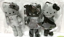 Sanrio Hello Kitty Style Up Plush Mascot Keychain Black Angel Set of 3 NEW