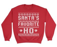 Santa's Favorite Ho Ugly Christmas Sweater Funny Xmas Unisex Crewneck Sweatshirt