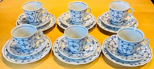 6 Pers. Kaffeegeschirr, Strohblumenmuster, Erbstücke, antik und Vintage