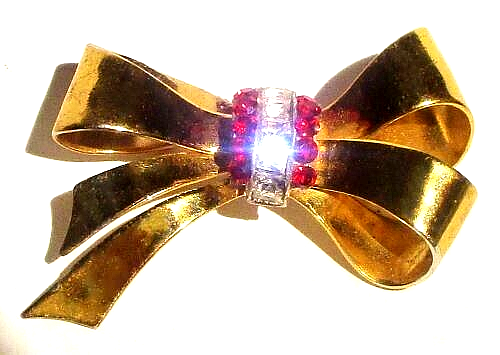 VINTAGE 1930'S ART DECO RHINESTONE BOW BROOCH BY CORO - USA | eBay