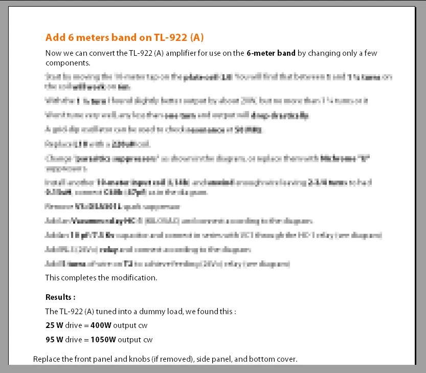Add the 10m & “Magic Band” (6m) on the KENWOOD TL-922/A amplifier - Image 4 of 4