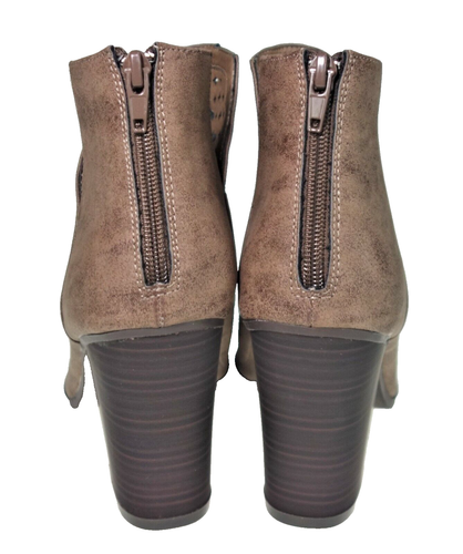 Sz 10M Brown Bootie Ankle Boot Heel Sugar Vael 3 506216B - Picture 4 of 7