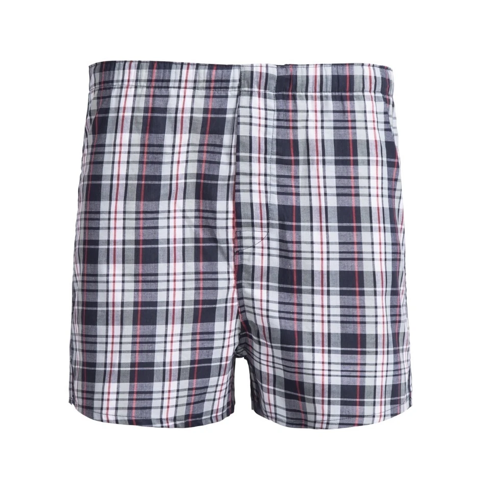 Calzoncillos boxer tejidos de algodón para hombre calce relajado tela de enfriamiento ropa interior S M L XL XXL Foto 2 de 4