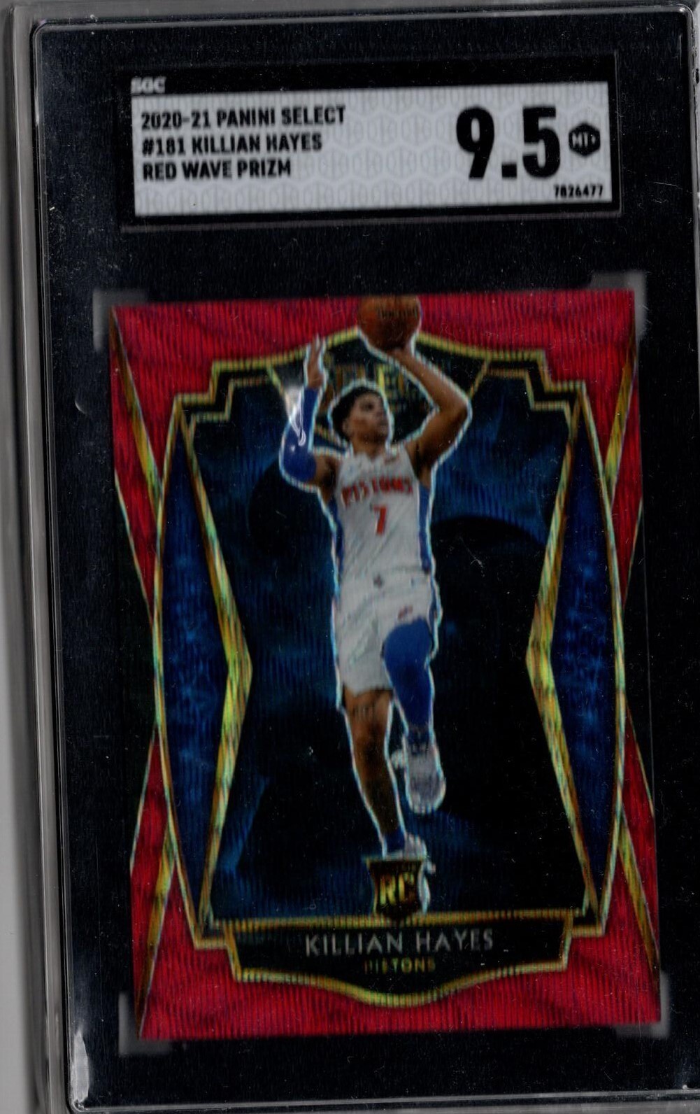 2020-21 Select Prizms Red Wave #181 Killian Hayes SGC 9.5