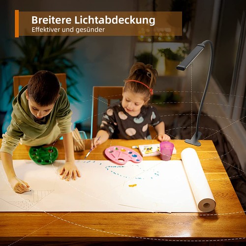 Klemmbar Schreibtischlampe LED Dimmbar Leselampe USB Tisch-Lampe Augenschutz DE - Bild 7 von 10