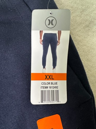 Men's Hurley Fleece Lined Tapered Leg Jogger Sweatpants with Pockets Blue XXL - 第 6/9 張圖片