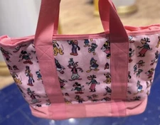 Disney Mickey Mouse and Friends Pink Canvas Tote Bag- New W/Tags- 14Hx18Wx5D