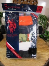 NEW US Polo Assn Boxer Briefs Boys Tag Free Size M 8 -10 5 Pack Multi Color