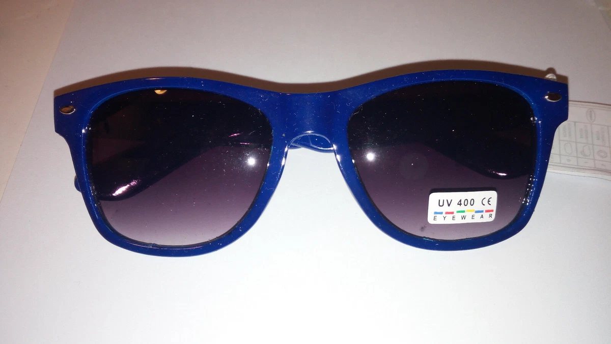 OCCHIALI DA SOLE VINTAGE MONTATURA BLU NOTTE VETRI FUME eBay