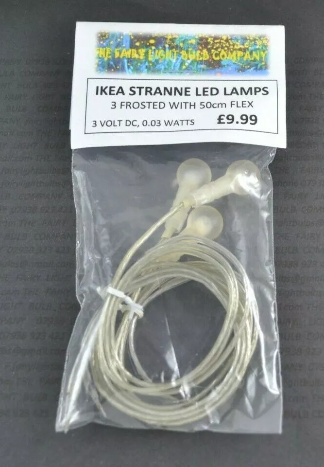 IKEA STRANNE LED FROSTED BULB 3 VOLT 0.03 WATTS WITH 50mm FLEX 3 PACK 0265