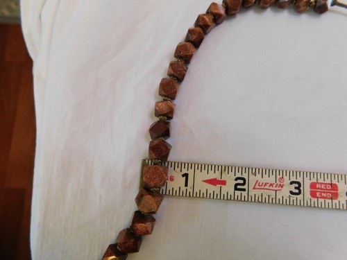 Natural Goldstone Necklace and Bracelet Vintage Set Handcrafted - Picture 10 of 12