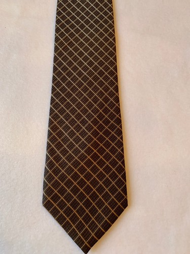 Corbata de seda a cuadros beige marrón Stafford 3,25"" X 58,5"" nueva - Imagen 2 de 5