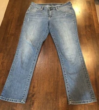 Jag Jeans Women's Skinny Boyfriend Size 10 Semi-Distressed Blue 32" Waist