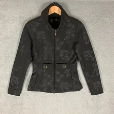 Lole Ski Jacket Women's 4 Black Floral Print Soft Shell Fleece Lined Waterproof