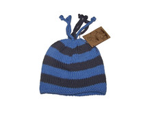 2H Knits Boutique Boys Beanie Hat Blue/Gray with Tassels Size S NWT