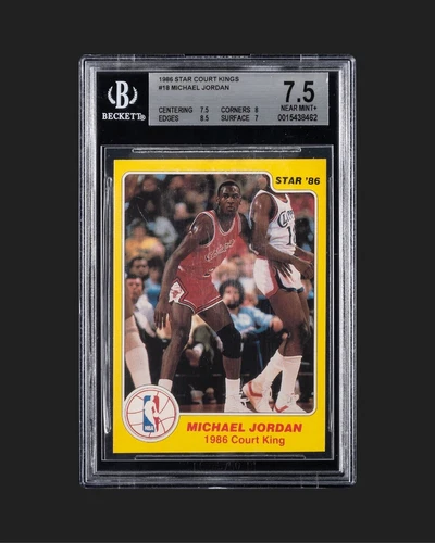 1986 Star Court Kings #18 Michael Jordan Rookie Card BGS 7.5 (7,8.5,8,7)