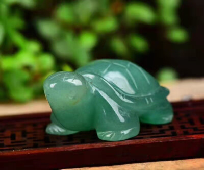 Natural Quartz Crystal Carved Longevity Tortoise Animal Turtle Healing Gemstone