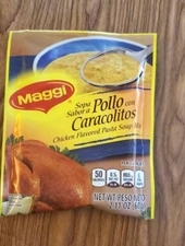 6 PACK CHICKEN FLAVORED PASTA SOUP MIX /SOPA MAGGI DE POLLO CON CARACOLITOS